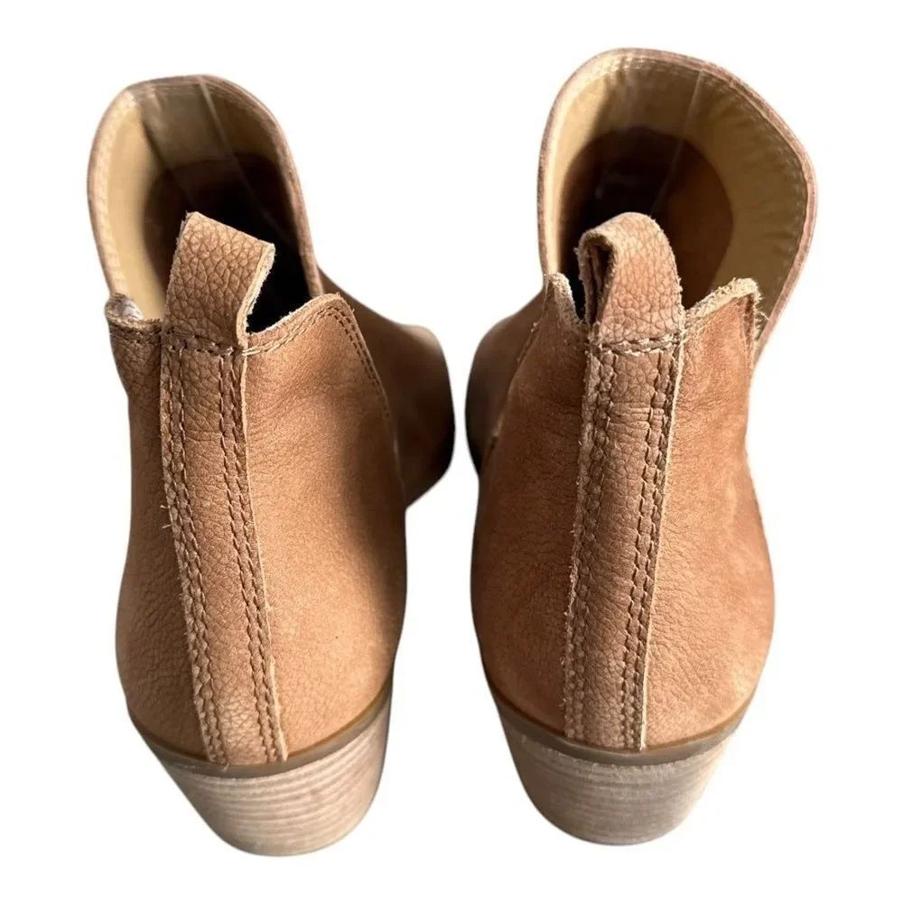 Lucky Brand Womens LK Barren Heeled Booties Brown Leather Open Toe 8.5 - Picture 6 of 11